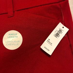 Red ankle-length Old Navy pants